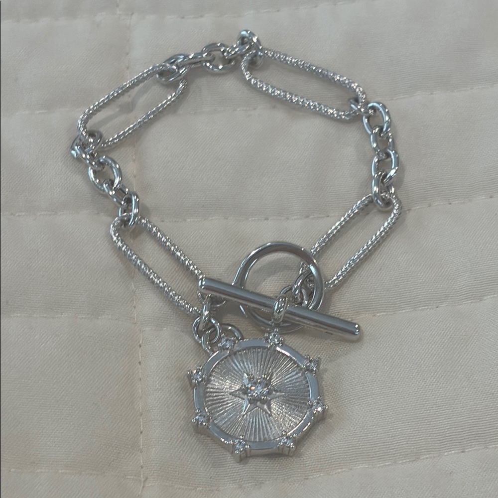 Lisa Robertson Bronzo Italy Elegant Silver Chain Bracelet - Picture 3 of 9